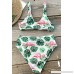 CUPSHE Women's Leaves Flamingo Print Lined Bikini Padded Two Piece Swimsuit Green Pink B07P4MZ4Y8